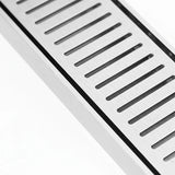 Aluminium Slimline Shower Grate Drain 300-3000x100x21mm – Chrome – view 7