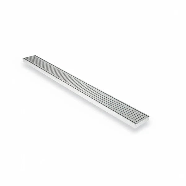 Aluminium Slimline Shower Grate Drain 300-3000x100x21mm – Chrome