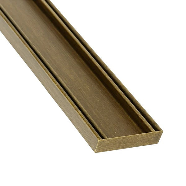 Aluminium Slimline Tile Insert Shower Drain 300-3000x100x21mm – Antique Brass – view 4