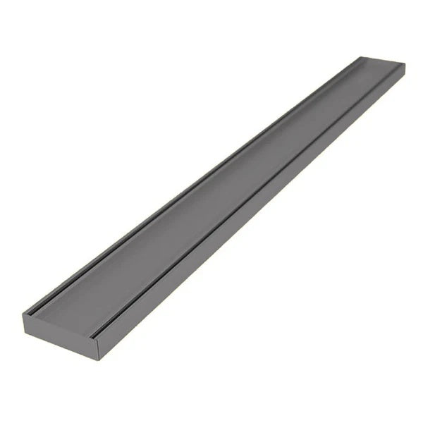 Aluminium Slimline Tile Insert Shower Drain 300-3000x100x21mm – Gun Metal