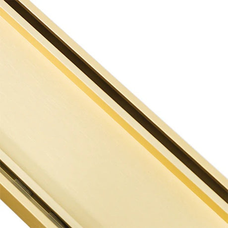 Aluminium Slimline Tile Insert Shower Drain 300-3000x100x21mm – Brushed Gold – detail view