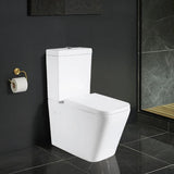 Aura Back To Wall Rimless Toilet Suite – Gloss White – detail view