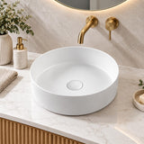 300mm Round Matte White Above Counter Basin - 300x300x110mm