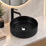 400mm Round Matte Black Above Counter Basin - 400x400x125mm