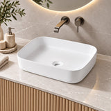 515mm Rectangular Gloss White Above Counter Basin - 515x400x130mm