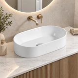 520mm Pill Gloss White Above Counter Basin - 520x320x115mm