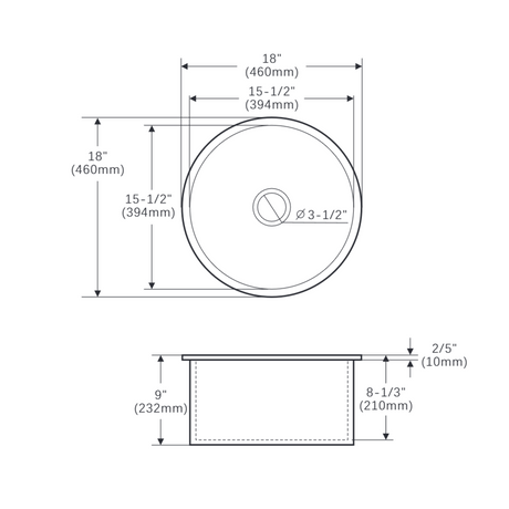 460x460x232mm Undermount Fireclay Butler Single Bowl Farmhouse Sink – alternate view