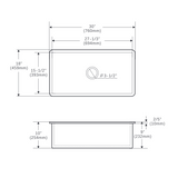 760x459x254mm Undermount Fireclay Butler Single Bowl Sink – alternate view