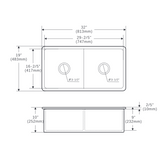 813x483x254mm Undermount Fireclay Butler Double Bowl Kitchen Sink – alternate view