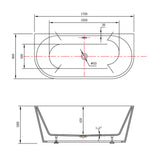 Berlin Back-To-Wall Gloss White Freestanding Bath - 1700mm – view 4