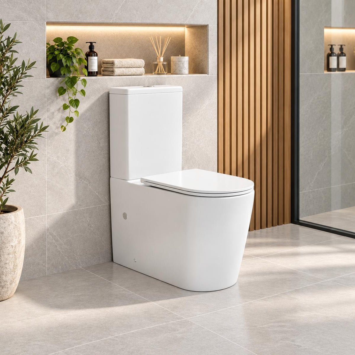 Berlin Rimless Tornado Quiet Flush Toilet Suite – Gloss White