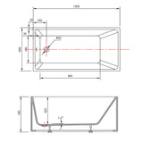 Brooklyn Multi-fit-free Gloss White Freestanding Bath - 1300mm – view 4