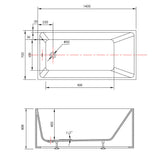 Brooklyn Multi-fit-free Gloss White Freestanding Bath - 1400mm – view 4