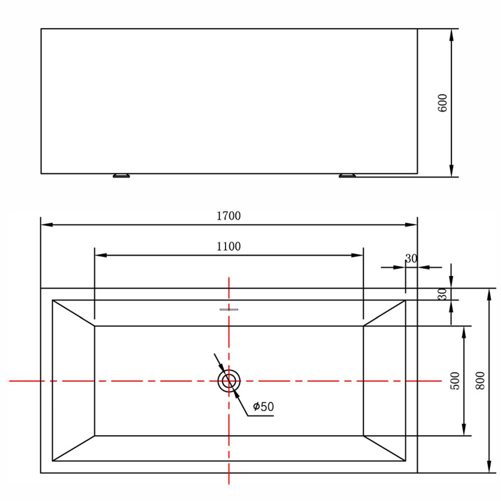 Brooklyn Multi-fit-free Gloss White Freestanding Bath - 1700mm – view 4