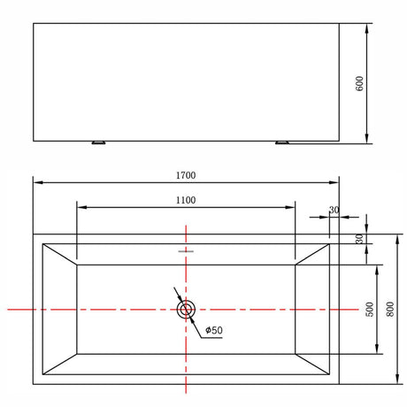 Brooklyn Multi-fit-free Gloss White Freestanding Bath - 1700mm – view 4