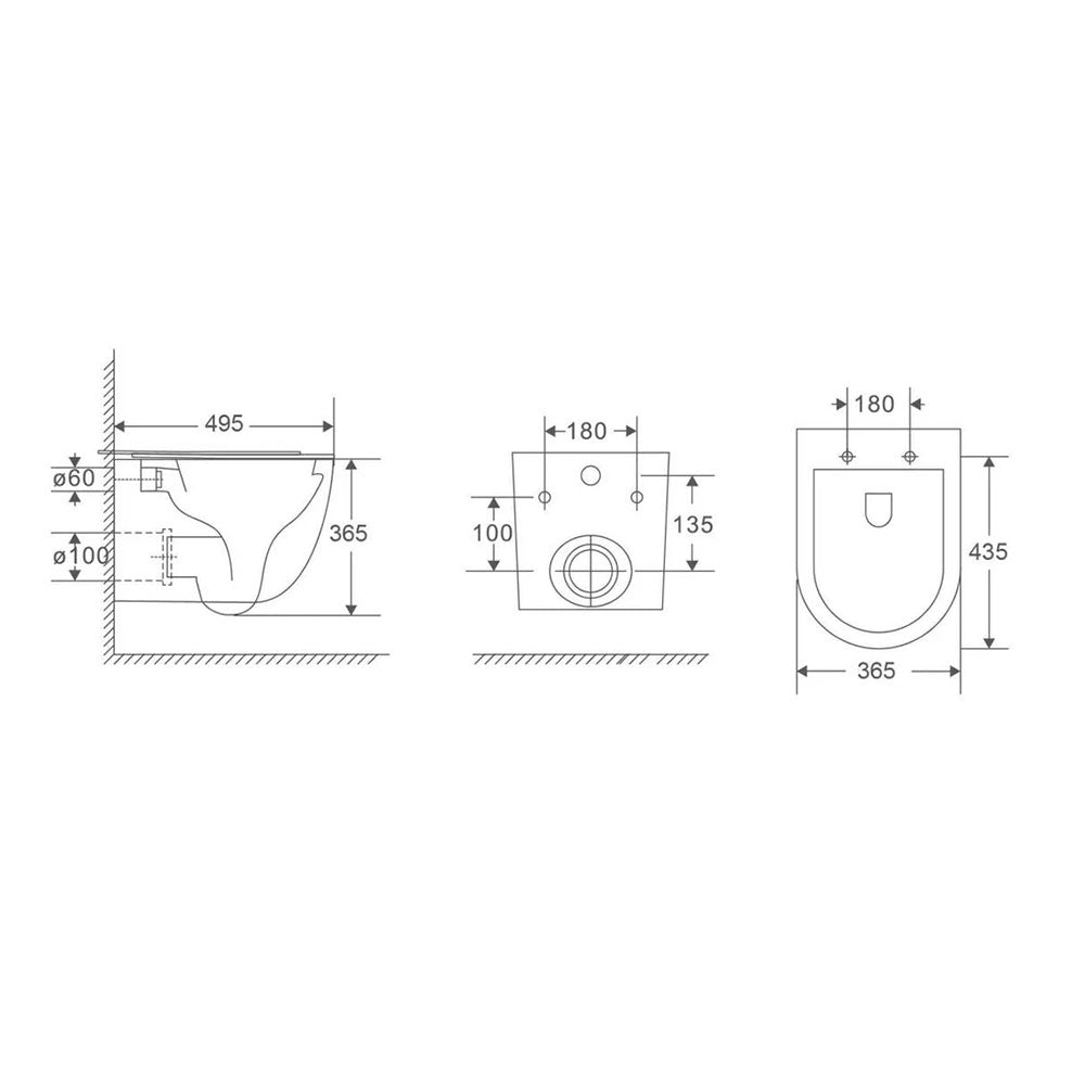 Cera Wall Hung Pan – alternate view