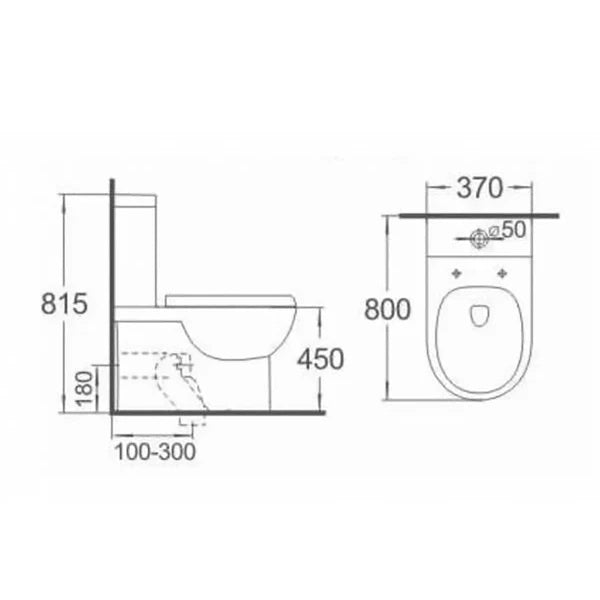Classico Care Rimless Back-to-Wall Toilet Suite – Blue Disabled Compliant – view 4