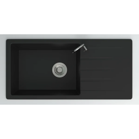 Granite Single Bowl Drainer Kitchen Sink D1000-BK – ISTONE – view 4