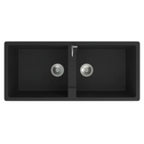 Granite Double Bowl Kitchen Sink D1140-BK – ISTONE – view 4