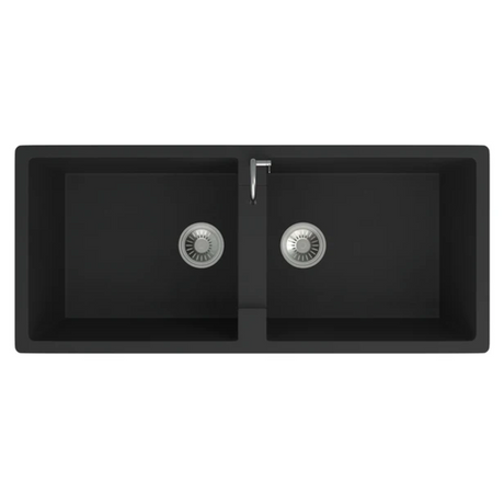 Granite Double Bowl Kitchen Sink D1140-BK – ISTONE – view 4