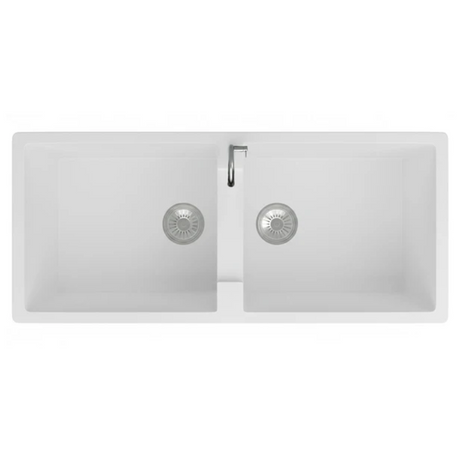 Granite Double Bowl Kitchen Sink D1140-WH – ISTONE – view 5