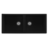 Granite Double Bowl Kitchen Sink D1140-BK – ISTONE – detail view