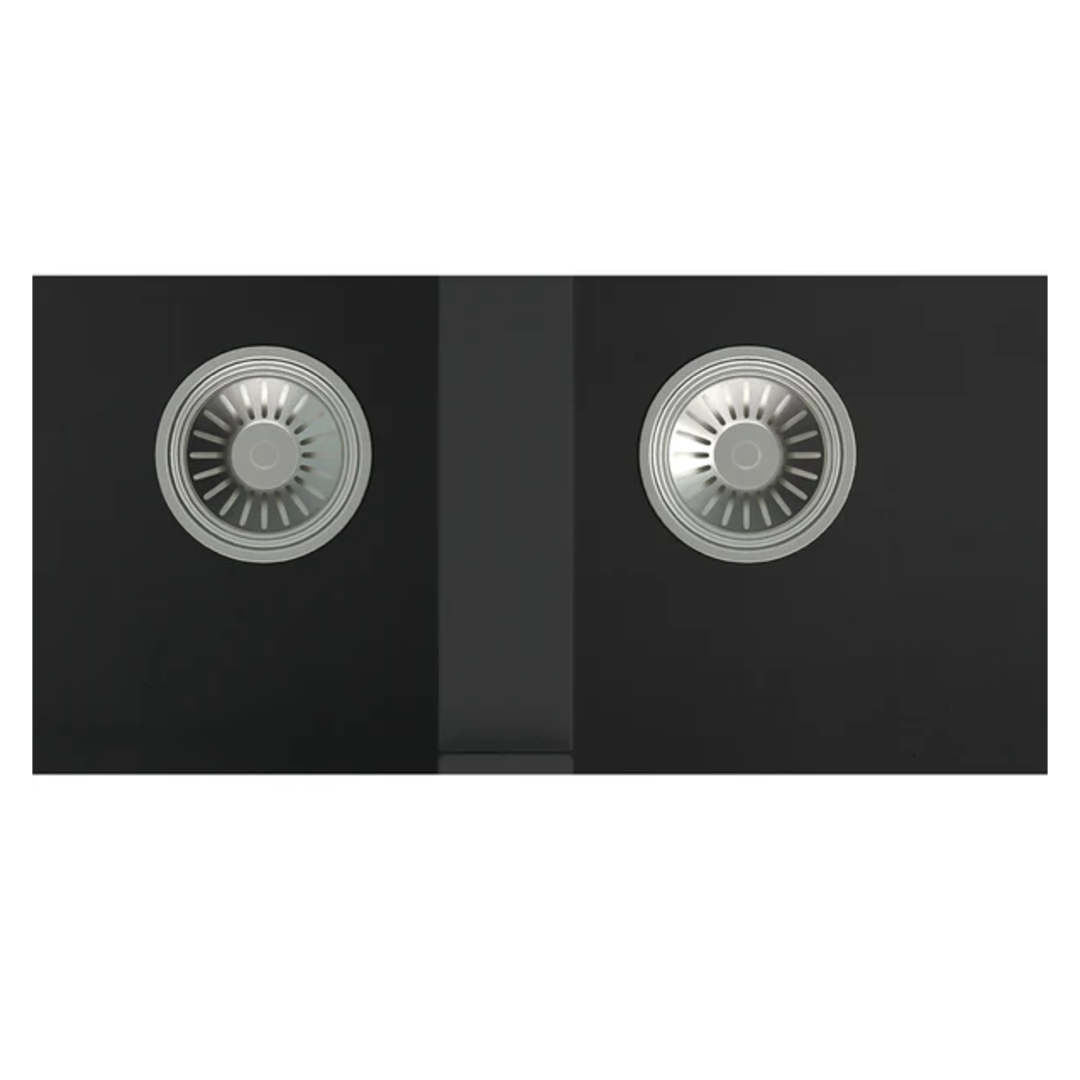 Granite Double Bowl Drainer Kitchen Sink D1160-BK – ISTONE – view 4