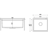Granite Single Bowl Kitchen Sink D458-BK – ISTONE – view 8