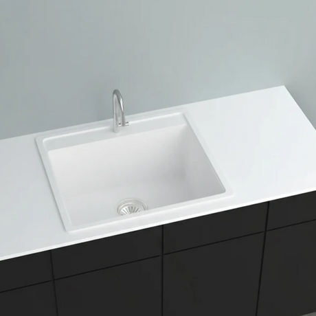 Granite Single Bowl Kitchen Sink D620-WH – ISTONE – alternate view