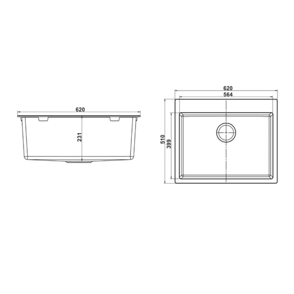 Granite Single Bowl Kitchen Sink D620-BK – ISTONE – view 8