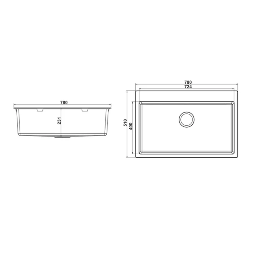 Granite Single Bowl Kitchen Sink D780-BK – ISTONE – view 8