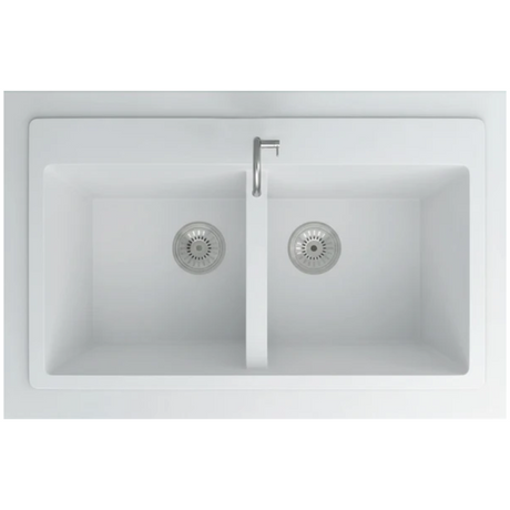 Granite Double Bowl Kitchen Sink D861-WH – ISTONE – view 4