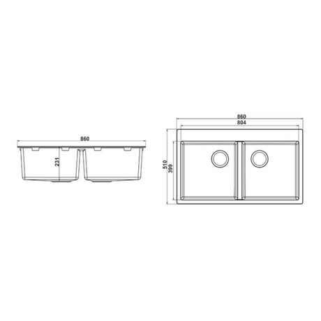 Granite Double Bowl Kitchen Sink D861-BK – ISTONE – view 8