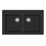Granite Double Bowl Kitchen Sink D861-BK – ISTONE – detail view