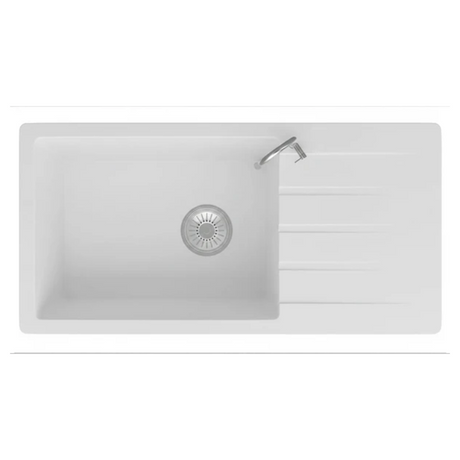 Granite Single Bowl Drainer Kitchen Sink D915-WH – ISTONE – view 4