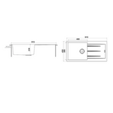 Granite Single Bowl Drainer Kitchen Sink D915-BK – ISTONE – view 8