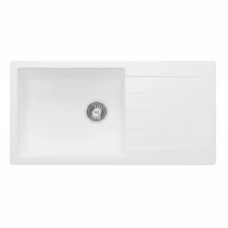 Granite Single Bowl Drainer Kitchen Sink D915-WH – ISTONE – detail view