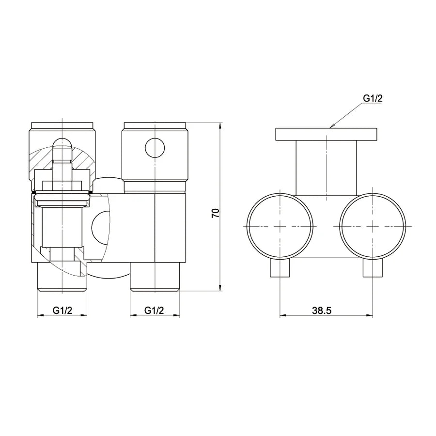 Amoza Dual Cistern Tap Ceramic Disk