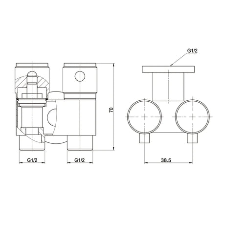 Amoza Dual Cistern Tap Ceramic Disk