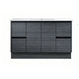 DM1200-KB - 1200x460x880mm Dark Oak MDF Kickboard Vanity with Ceramic Basin