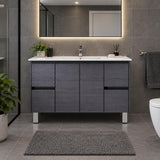 Georgia 1200mm Dark Oak Vanity on Legs - 1200x460x875mm