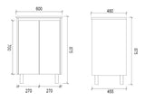 DM600 - 600x460x875mm Veneer Vanity with Ceramic Basin – alternate view