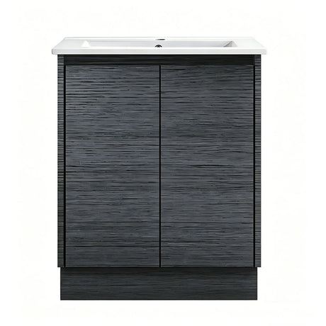 DM600-KB - 600x460x880mm Dark Oak MDF Kickboard Vanity with Ceramic Basin