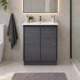 Georgia 600mm Dark Oak Vanity Kickboard - 600x460x880mm
