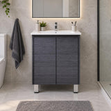 Georgia 600mm Dark Oak Vanity on Legs - 600x460x875mm