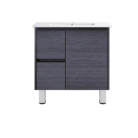 DM750L - 750x460x875mm Veneer Vanity with Ceramic Basin