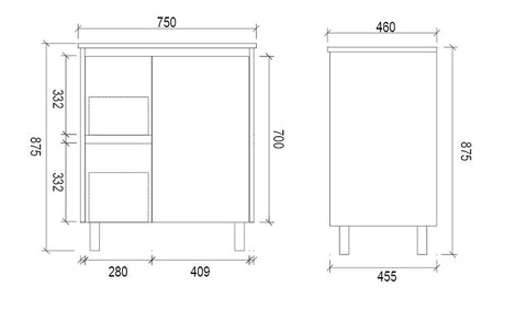 DM750L - 750x460x875mm Veneer Vanity with Ceramic Basin – alternate view