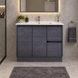 Georgia 900mm Dark Oak Vanity Right Hand Drawers Kickboard - 900x460x880mm