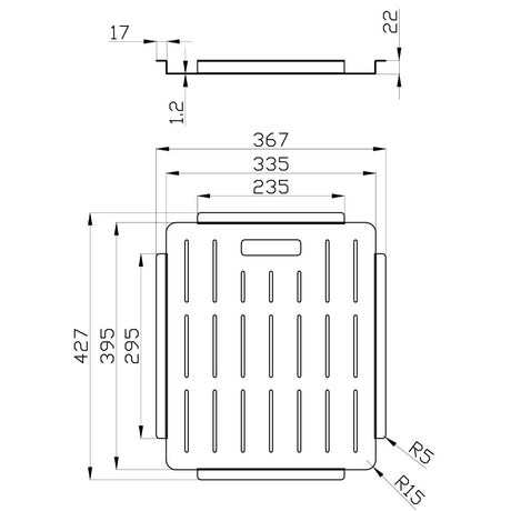 Square Colander – alternate view