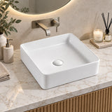 360mm Square Gloss White Above Counter Basin - 360x360x110mm